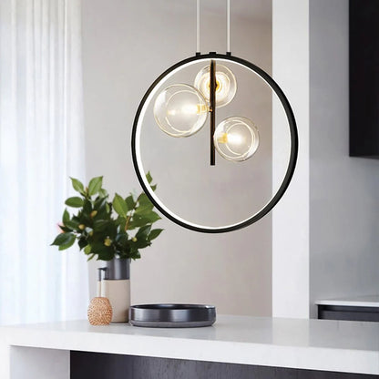 Elaris Minimalist Glass Ball Pendant Lamp Black