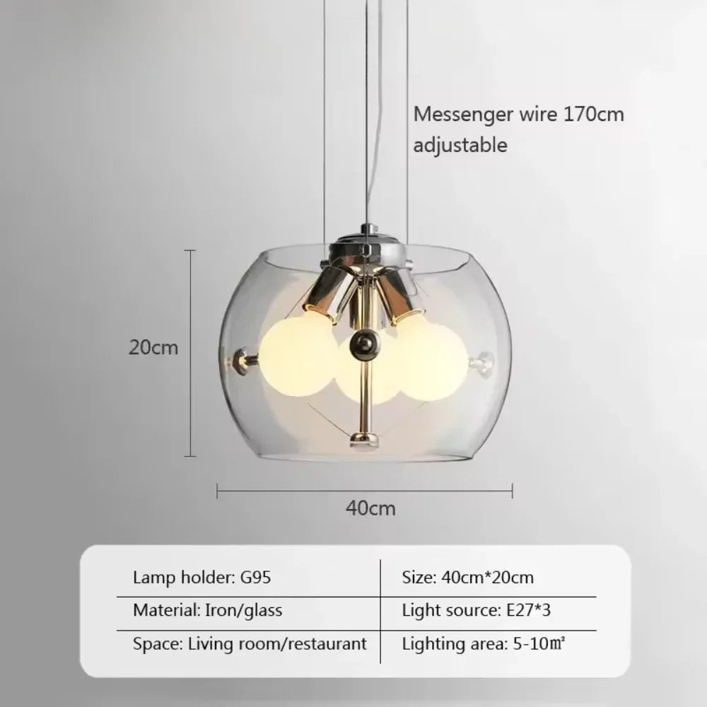 Aurion Modern Glass LED Pendant Light for Kitchen, Living Room, and Dining Room