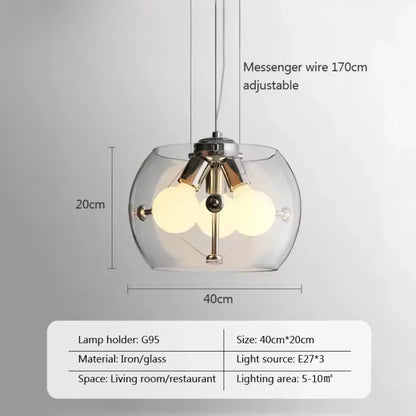 Aurion Modern Glass LED Pendant Light for Kitchen, Living Room, and Dining Room