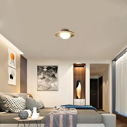 Lyonea Minimalist Travertine LED Ceiling Lamp