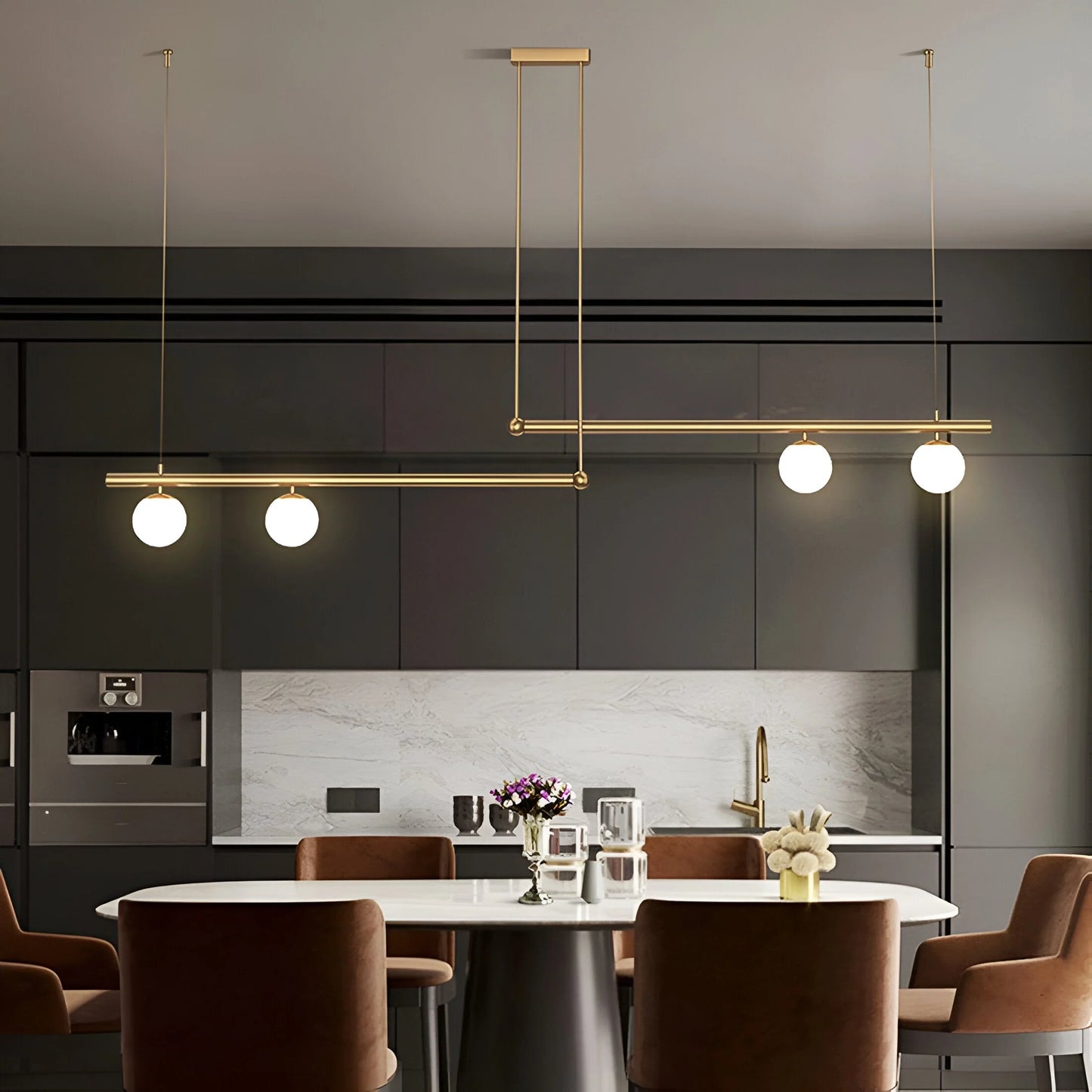 Altana Nordic Glass Linear Luxury Pendant Lamp