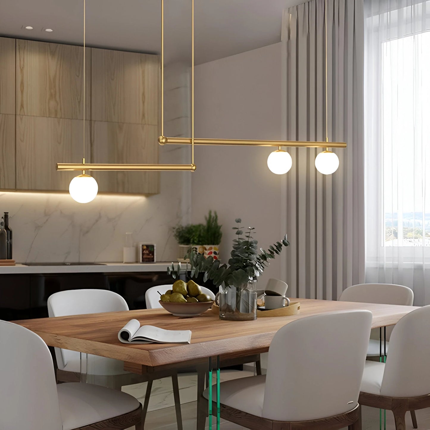 Altana Nordic Glass Linear Luxury Pendant Lamp