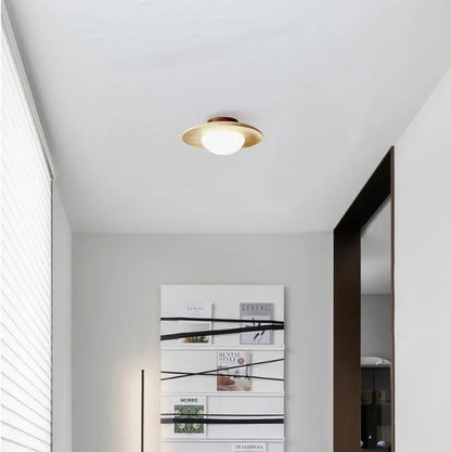 Lyonea Minimalist Travertine LED Ceiling Lamp