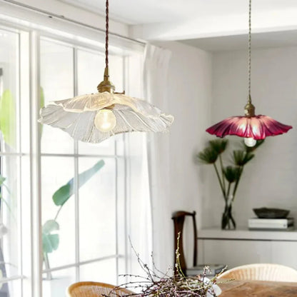 Myloq Retro Lotus Glass Pendant Lamp