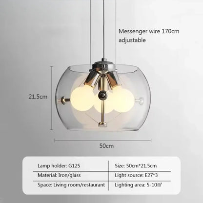 Aurion Modern Glass LED Pendant Light for Kitchen, Living Room, and Dining Room