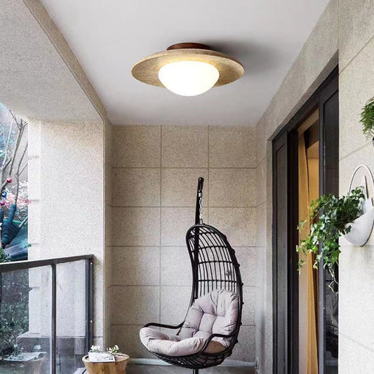 Lyonea Minimalist Travertine LED Ceiling Lamp