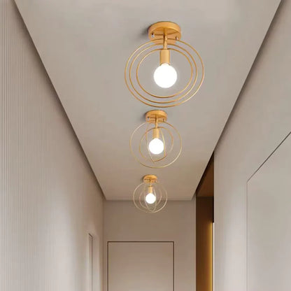 Thaleia Modern Ring Shape Ceiling Lamp Gold