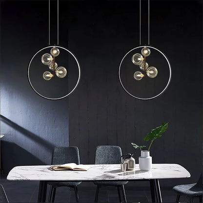 Elaris Minimalist Glass Ball Pendant Lamp Black