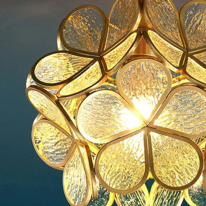 Nuvia Modern Flower Shape Glass LED Pendant Lamp