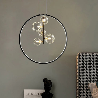 Elaris Minimalist Glass Ball Pendant Lamp Black