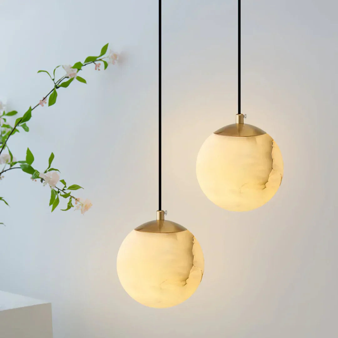 Fortuna Alabaster Ball Pendant Lamp