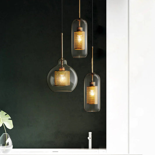 Haloir Design Hanging Lamp Dining Table Made of Glass