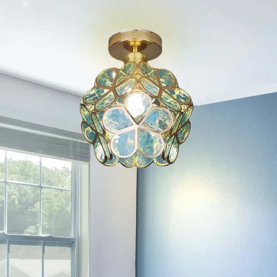 Zyvia Luxury Glass Flower Ceiling Lamp