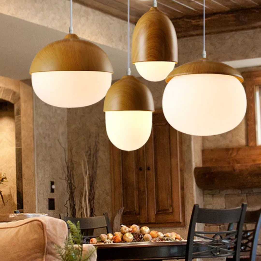 Teson Walnut Art Pendant Lamp
