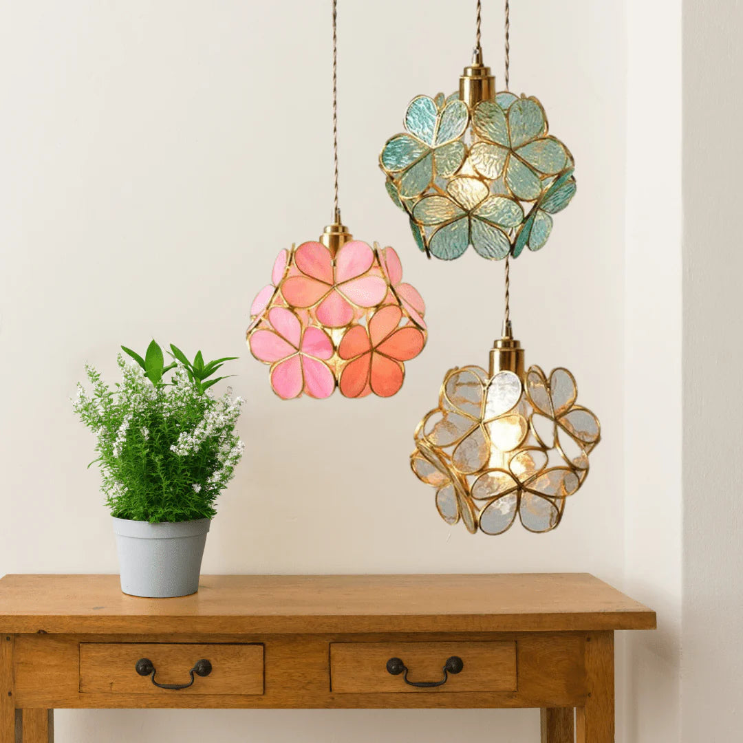 Nuvia Modern Flower Shape Glass LED Pendant Lamp