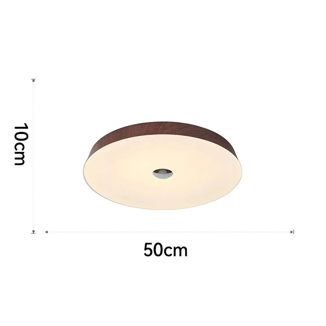 Evon Natural Wood Grain Round LED Ceiling Light