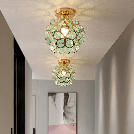 Zyvia Luxury Glass Flower Ceiling Lamp