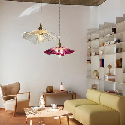 Myloq Retro Lotus Glass Pendant Lamp
