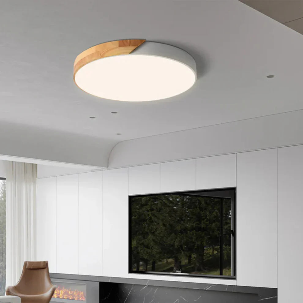 Delos Scandinavian Wooden LED Ceiling Lamp
