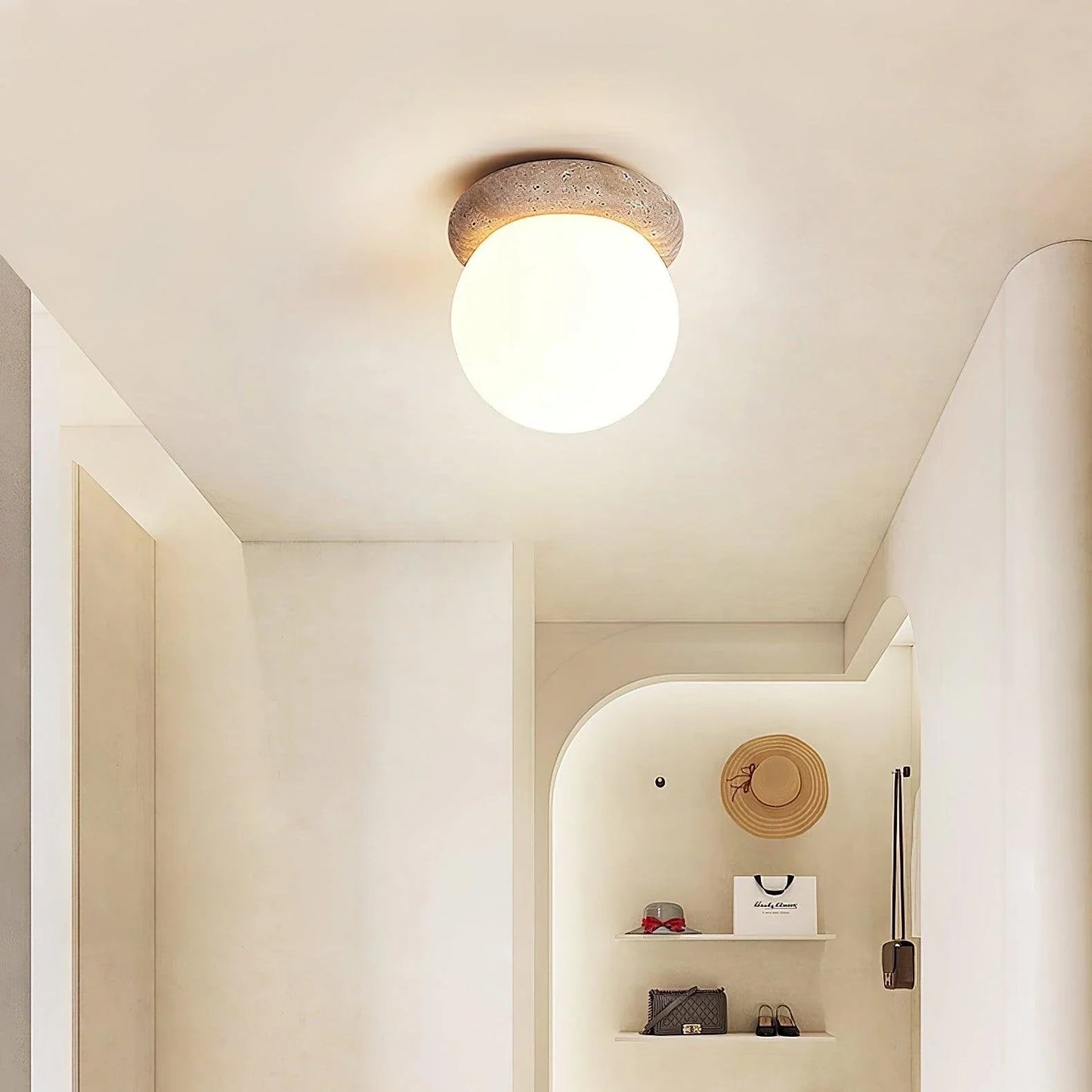 Serica Travertine LED Ceiling Lamp