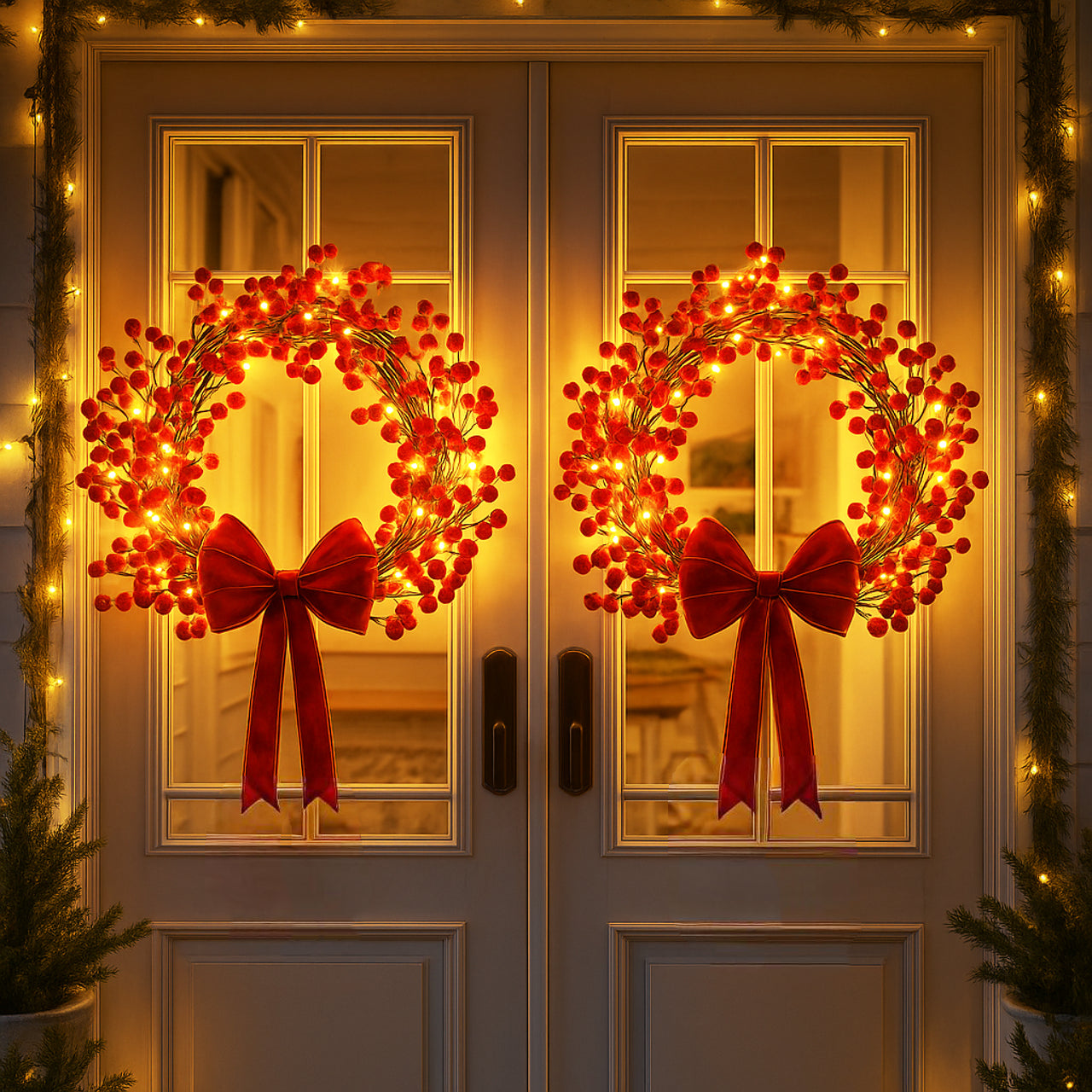 Twinkling Tree Berry Wreath by Casa Solaro™