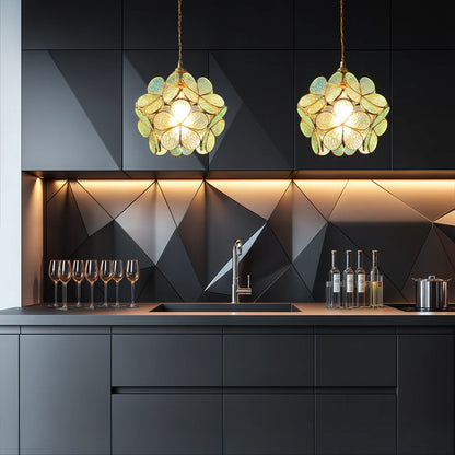 Nuvia Modern Flower Shape Glass LED Pendant Lamp