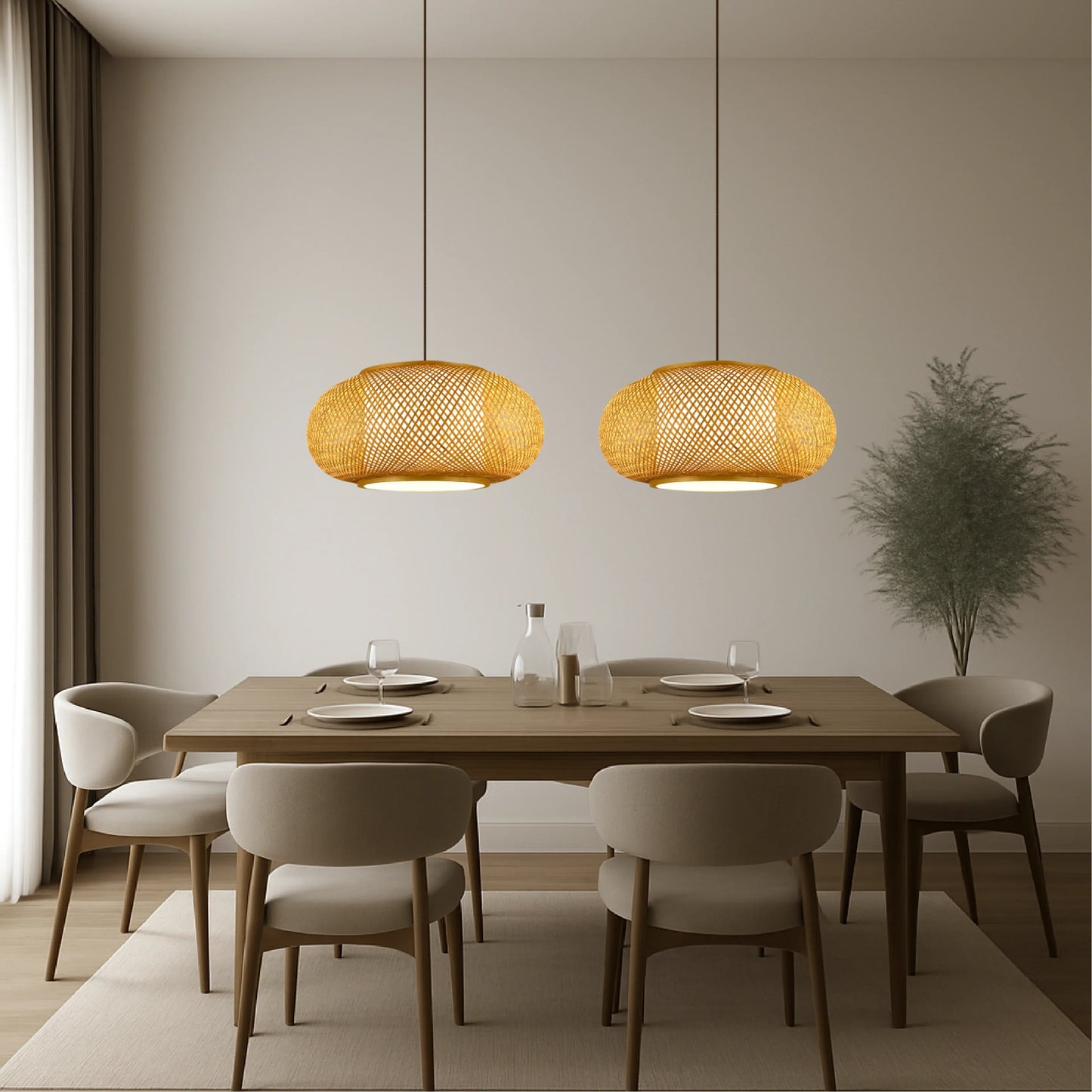 Vivara Bamboo Pendant Lamp with Natural Design