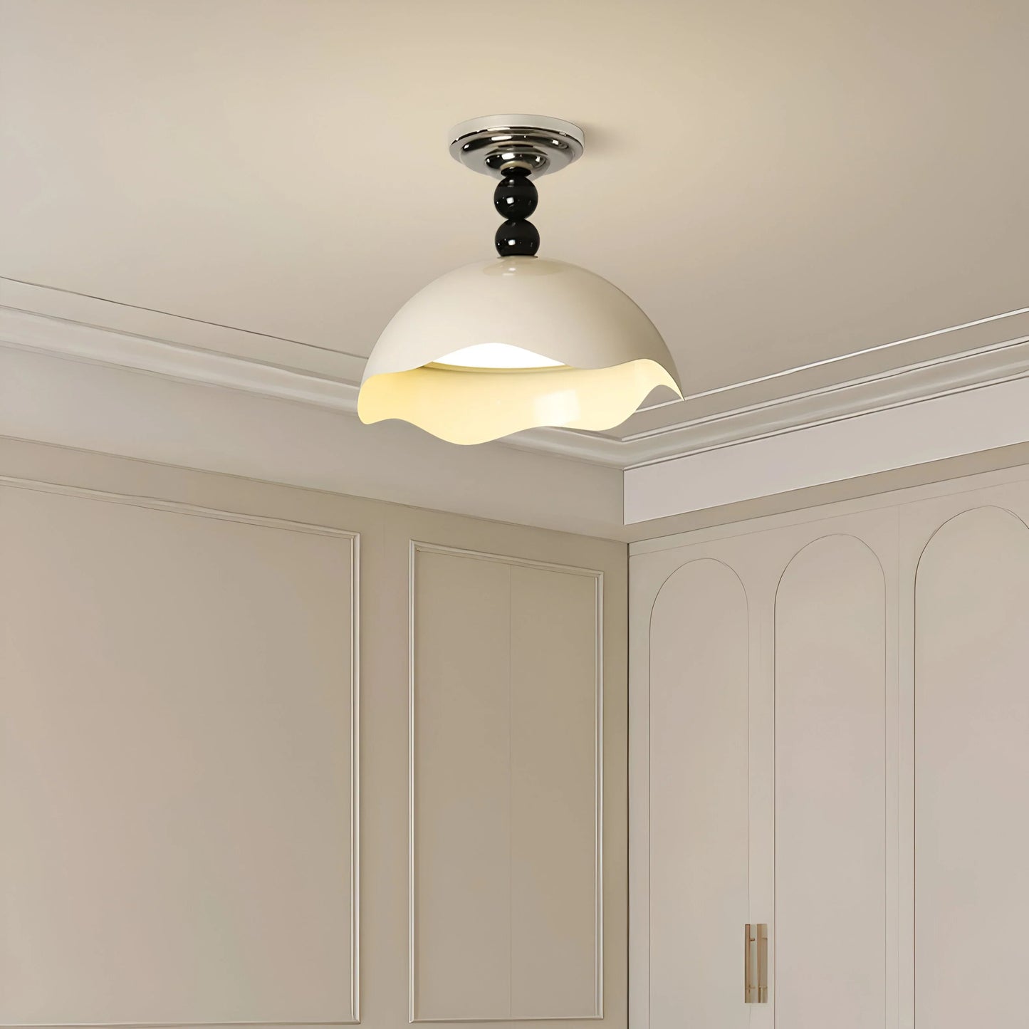Rheana Modern Eggshell Cream Ceiling Lamp