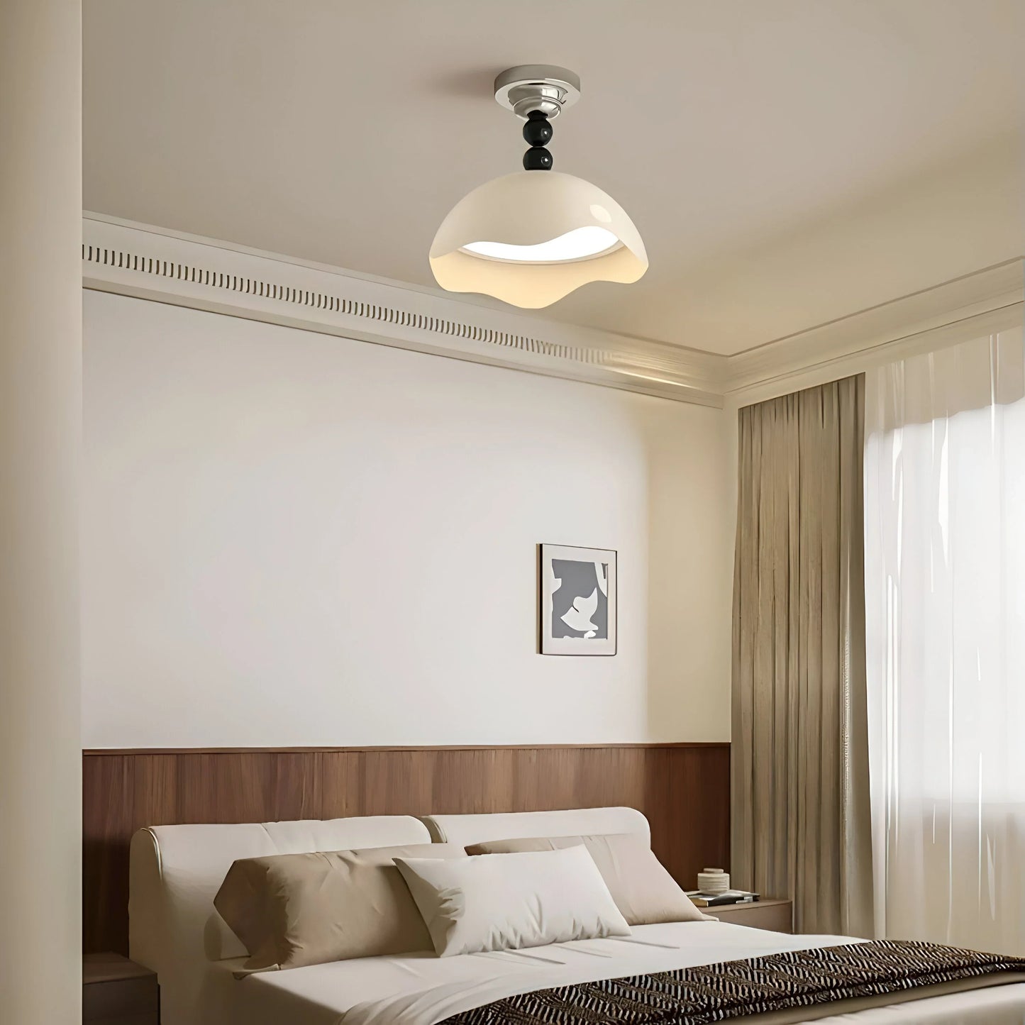 Rheana Modern Eggshell Cream Ceiling Lamp