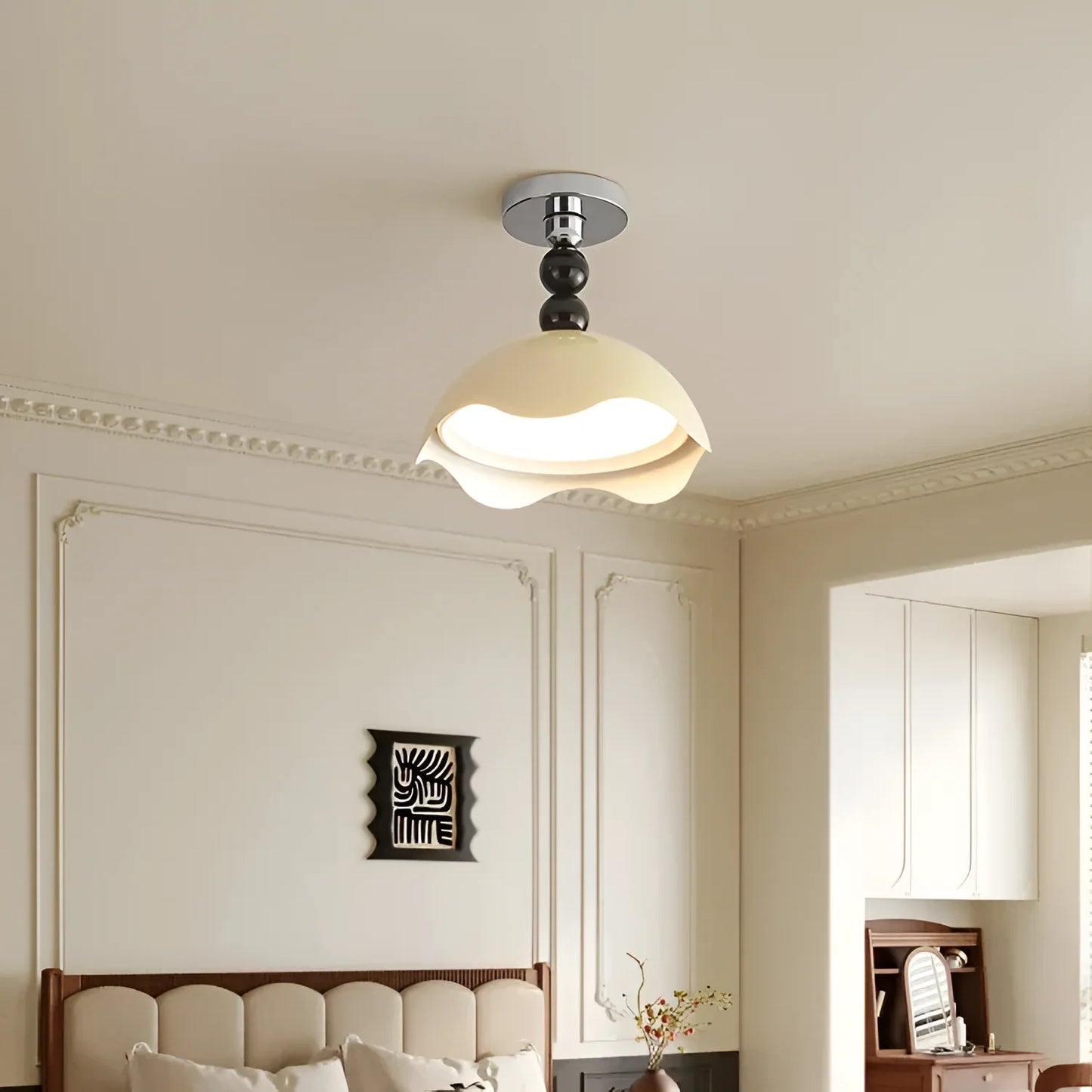 Rheana Modern Eggshell Cream Ceiling Lamp