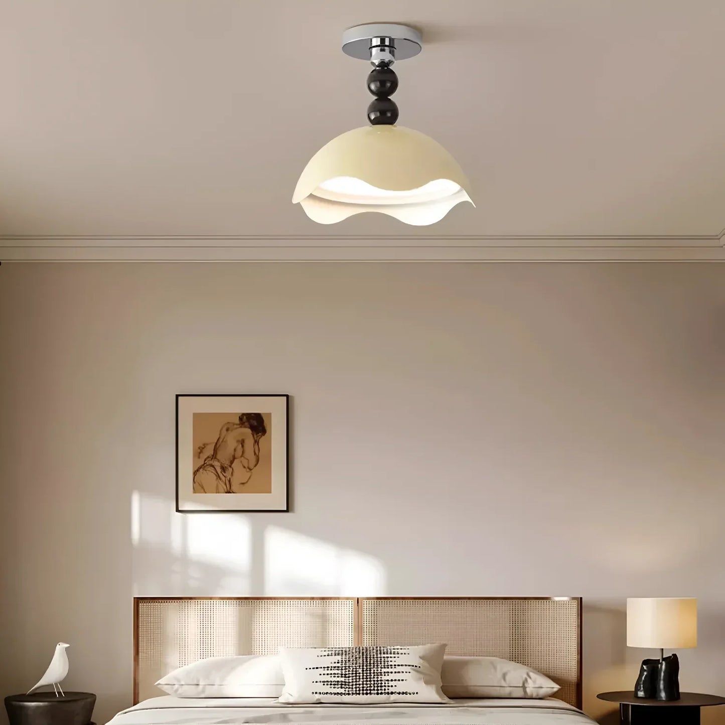 Rheana Modern Eggshell Cream Ceiling Lamp