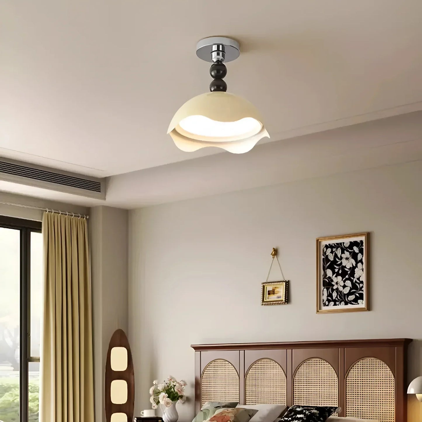 Rheana Modern Eggshell Cream Ceiling Lamp