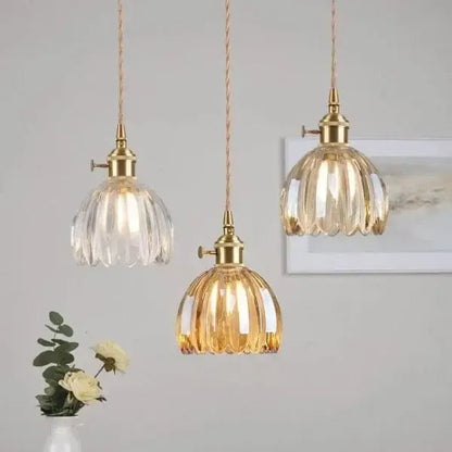 Thessa Elegant Glass Pendant Lamp in Flower Shape