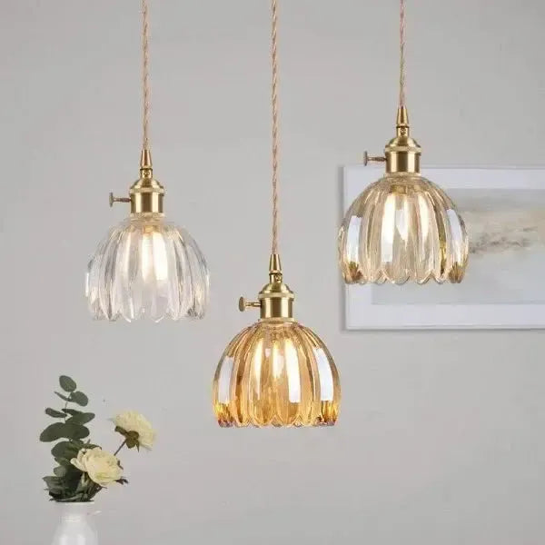 Thessa Elegant Glass Pendant Lamp in Flower Shape