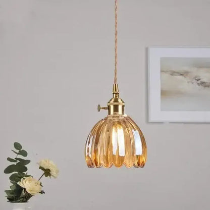 Thessa Elegant Glass Pendant Lamp in Flower Shape