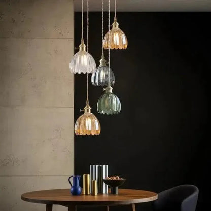 Thessa Elegant Glass Pendant Lamp in Flower Shape