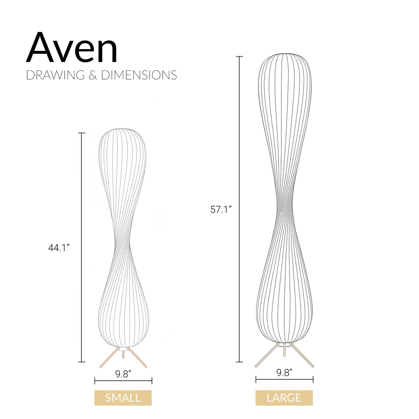 Aven Wabi-Sabi Wooden Floor Lamp