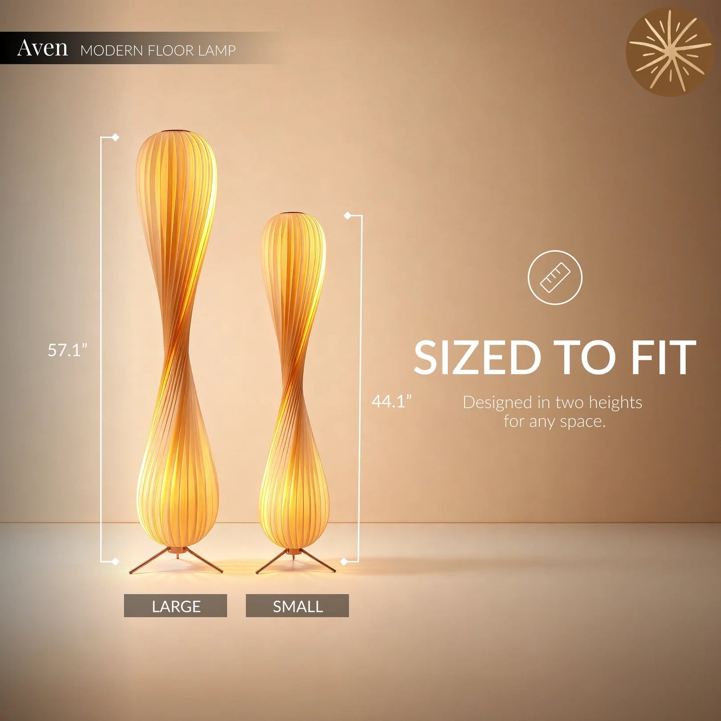 Aven Wabi-Sabi Wooden Floor Lamp