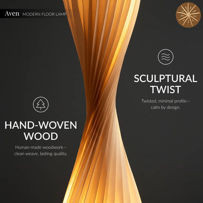 Aven Wabi-Sabi Wooden Floor Lamp