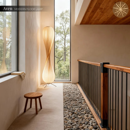Aven Wabi-Sabi Wooden Floor Lamp