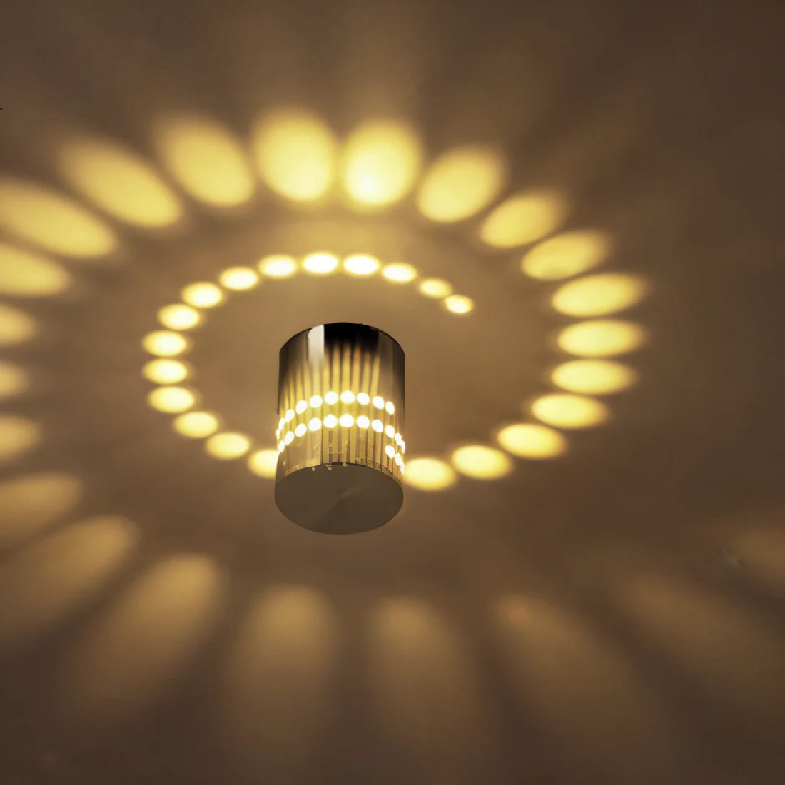 Lythera Cylindrical LED Wall Lamp with Colorful Spiral Lighting