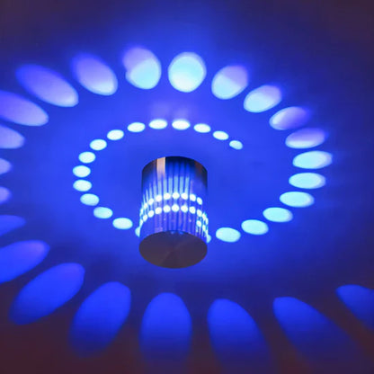 Lythera Cylindrical LED Wall Lamp with Colorful Spiral Lighting
