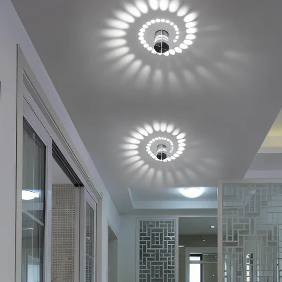 Lythera Cylindrical LED Wall Lamp with Colorful Spiral Lighting