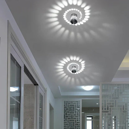 Lythera Cylindrical LED Wall Lamp with Colorful Spiral Lighting