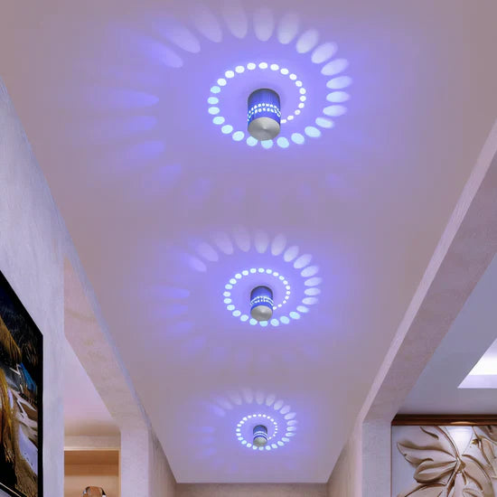 Lythera Cylindrical LED Wall Lamp with Colorful Spiral Lighting