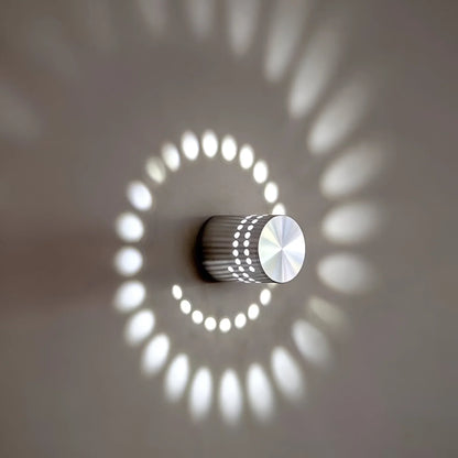 Lythera Cylindrical LED Wall Lamp with Colorful Spiral Lighting