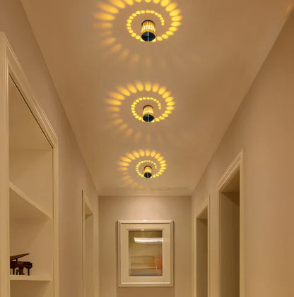 Lythera Cylindrical LED Wall Lamp with Colorful Spiral Lighting