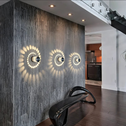 Lythera Cylindrical LED Wall Lamp with Colorful Spiral Lighting