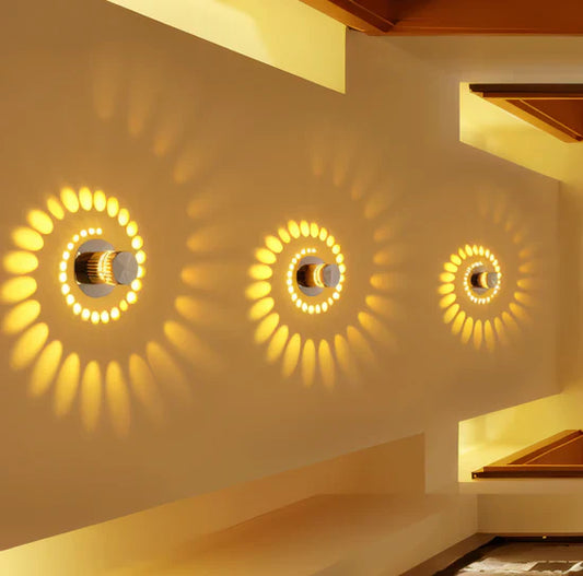 Lythera Cylindrical LED Wall Lamp with Colorful Spiral Lighting