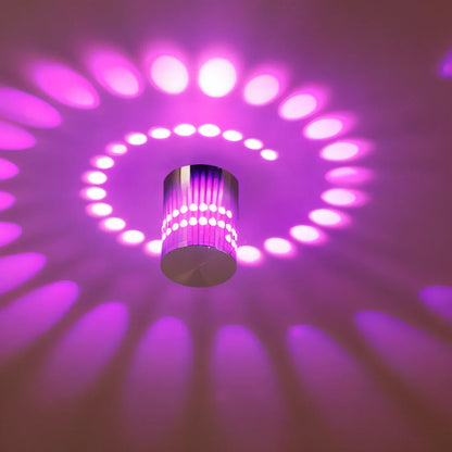 Lythera Cylindrical LED Wall Lamp with Colorful Spiral Lighting